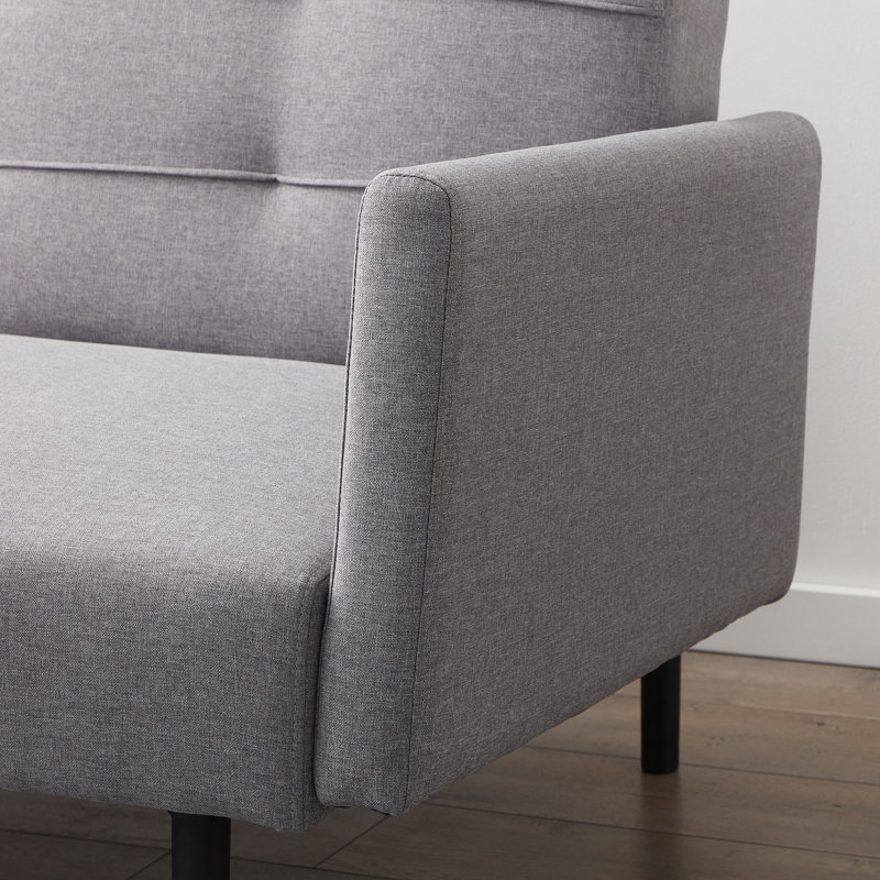 Lucid Comfort 74 Upholstered Convertible Sofa Light Grey Polyester Blend